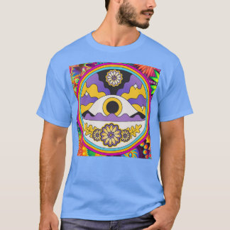 Färglöst Psychedelic Öga med blommor T Shirt