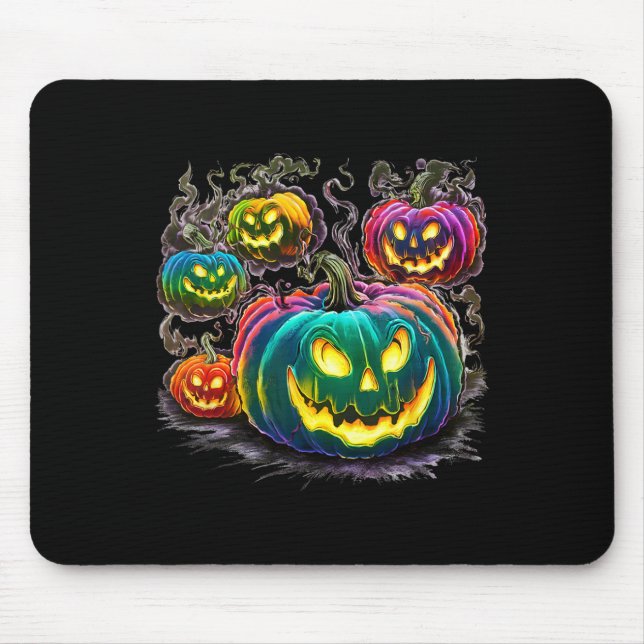 Färglöst Pumpkin Spöken Jack o lantern Halloween F Musmatta (Framsidan)