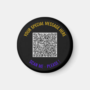Färglöst QR-Anpassningsbar Text och Färg Magnet