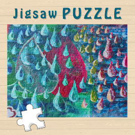 Färglöst regn kastar målning på en graffiti Wall - Pussel