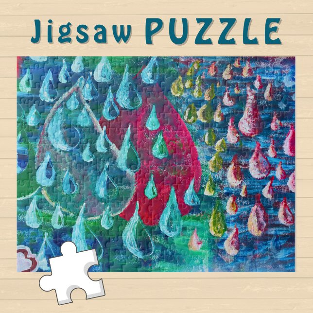 Färglöst regn kastar målning på en graffiti Wall - Pussel (Skapare uppladdad)