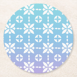 Färglöst regnbåge blomma Mönster Underlägg Papper Rund