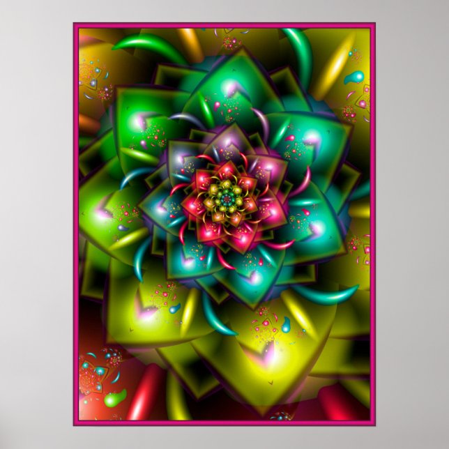 Färglöst regnbåge blomma poster (Framsidan)