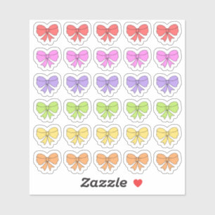 Färglöst regnbåge Bow Rosett band dekorativ skrapb Klistermärken