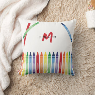 Färglöst regnbåge Kritor Cute Monogram Kudde