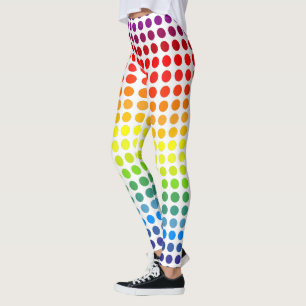 Färglöst regnbåge Polka dots på vit eller Färg Leggings