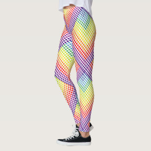 Färglöst regnbåge Polka dots på vit eller Färg Leggings
