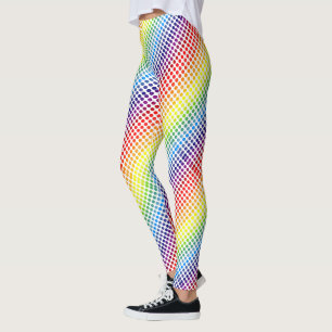 Färglöst regnbåge Polka dots på vit eller Färg Leggings