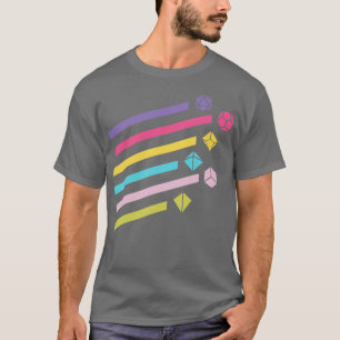 Färglöst regnbåge Polyhedral Dice Set Ray T Shirt