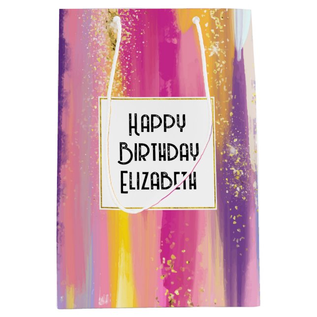 Färglöst regnbåge Rand med Faux Guld Glitter (Framsidan)