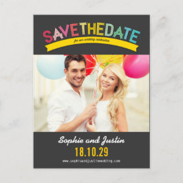 Färglöst regnbåge sommarfotomodern Spara datumet Meddelande Vykort