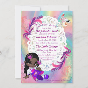Färglöst regnbåge Spiral Baby Shower Baby Shower Tack Kort