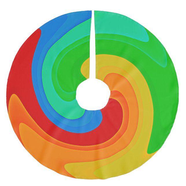 Färglöst regnbåge Swirl Abstrakt Träd Skirt Julgransmatta Borstad Polyester (Framsidan)