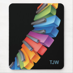 Färglöst regnbåge Tangentbord med Monogram Musmatta