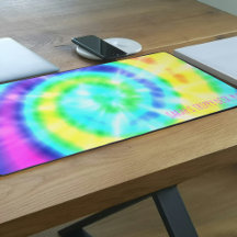 Färglöst regnbåge Tie Dye Hippie Trippy Desk Mat