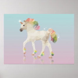 Färglöst regnbåge Unicorn Polygon - Poster Skriv u