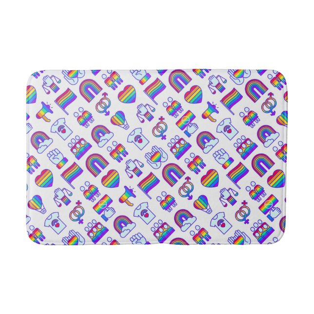 Färglöst regnbågssymbol Mönster Badrumsmatta (Framsidan)
