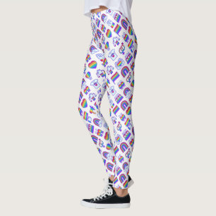 Färglöst regnbågssymbol Mönster Leggings