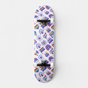 Färglöst regnbågssymbol Mönster Mini Skateboard Bräda 18,5 Cm