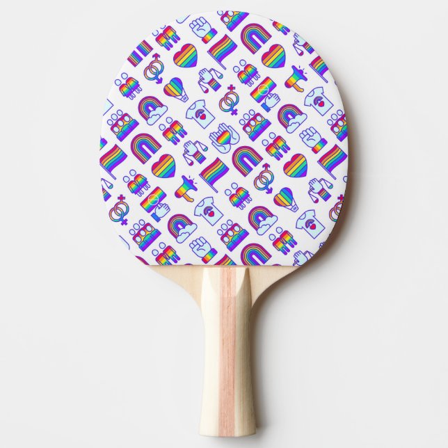 Färglöst regnbågssymbol Mönster Pingisracket (Framsidan)