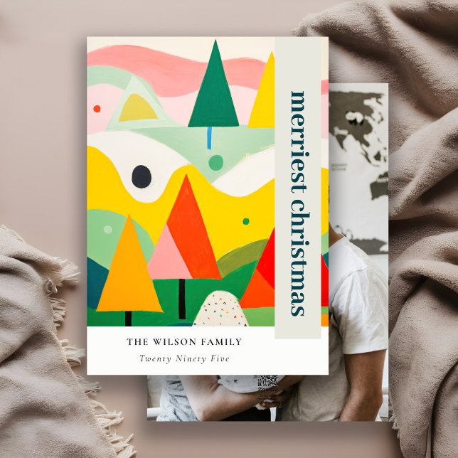 Färglöst Retro-Abstrakt - julfotfoto Julkort (Skapare uppladdad)