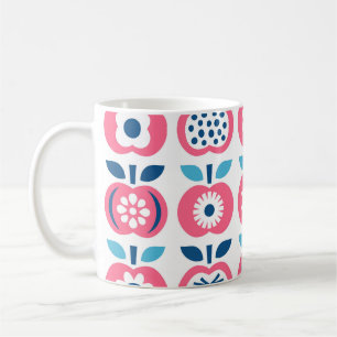 Färglöst Retro-äpple, sömlöst Mönster Kaffemugg