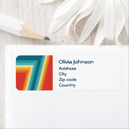 Färglöst Retro-Rand - 70:s, 80:s design Returadress Etikett