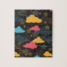 Färglöst Retro Starry Himlar Art Mönster II