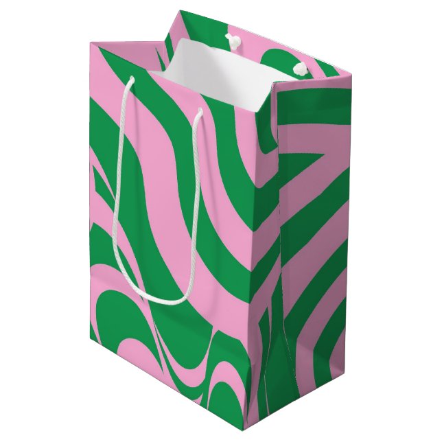 Färglöst Retro Swirl Groovy Y2K Mönster (Framsidan Vinklad)