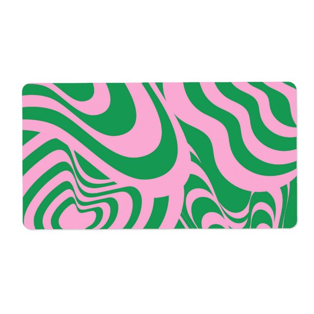 Färglöst Retro Swirl Groovy Y2K Mönster Fraktsedel (Framsidan)