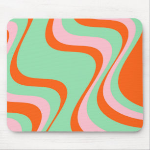 Färglöst Retro Swirl Groovy Y2K Mönster Musmatta
