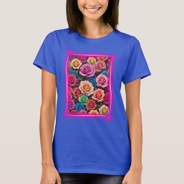Färglöst ro med lila ram t shirt (Framsida)