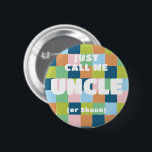 Färglöst Roligt Checker Blockera babyskåda Farbror Knapp<br><div class="desc">Denna färgstarka och könsneutrala knapp är ett roligt sätt att fira att föräldrarna ska vara vid ett pars babydusch och  glädjen med familj och vänner så att alla vet vem den stolta morbror som ska vara är lika bra som hans riktiga namn.</div>