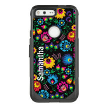 Färglöst Roligt Flowers OtterBox Google Pixel Fodr