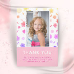 Färglöst Rosa Blommor Birthday Kids Girl Photo Tack Kort<br><div class="desc">Färglöst Rosa Blommor Birthday Kids Girl Photo Tackto You Card. Tack för din rosa-födelsedag för dina vänner och din familj. Ladda upp fotot och anpassa kortet med ditt namn och din text. Kortet har färgstarka blommor från hand plockade. Underbart som tack för att du fick kort för flickor.</div>