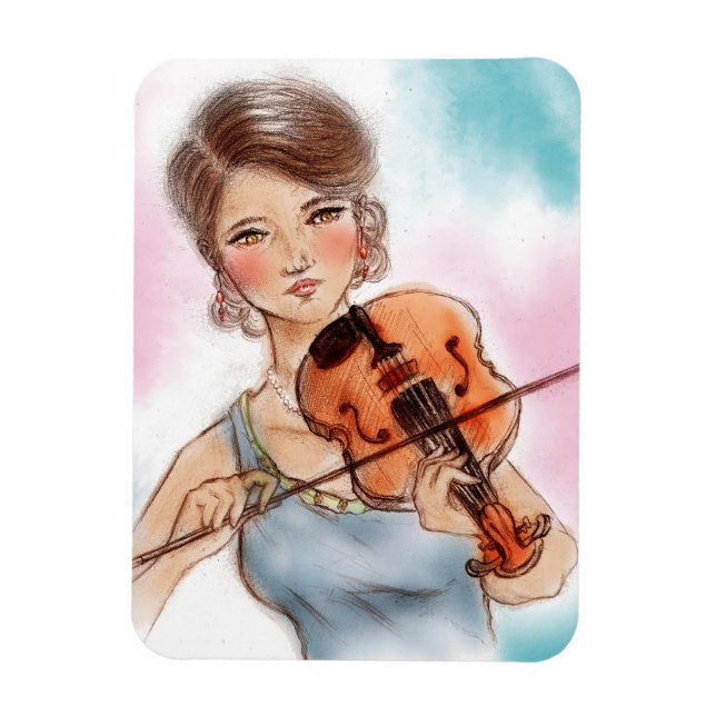 Färglöst rosa och blå vintage - foto Magnet - Viol (Vertikal)
