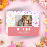 Färglöst Rosa Stars Birthday Kids Girl Photo Tack Kort<br><div class="desc">Färglös Rosa Stars Birthday Kids Girl Photo Tackto You Card. Tack för din rosa-födelsedag för dina vänner och din familj. Ladda upp fotot och anpassa kortet med ditt namn och din text. Kortet har färgstarka stjärnor och fläckar. Underbart som tack för att du fick kort för flickor.</div>