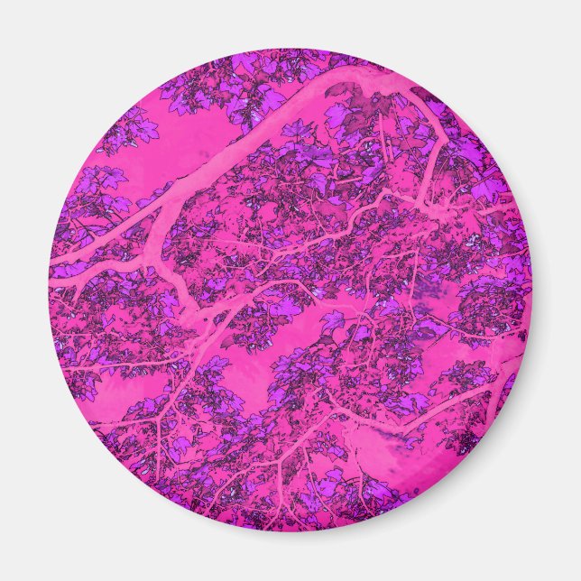 Färglöst rosa träd magnet (Framsidan)