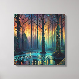 Färglöst skog liggande Modern Digital Art Canvastryck