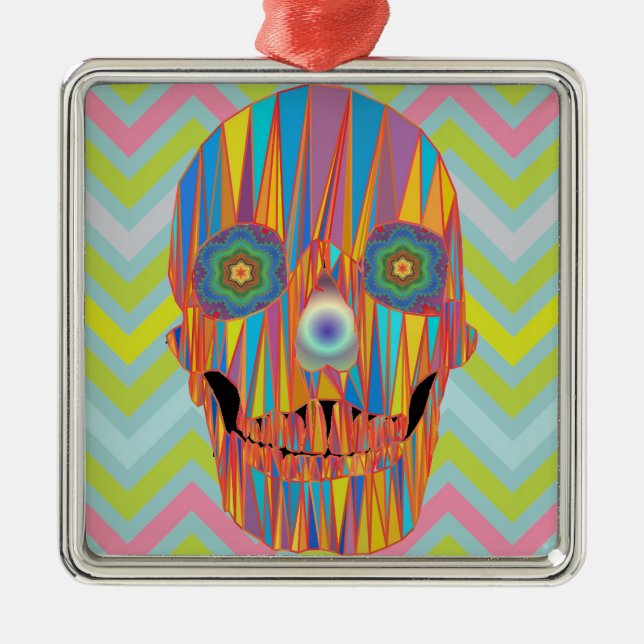 Färglöst skullsorange julgransprydnad metall (Framsidan)