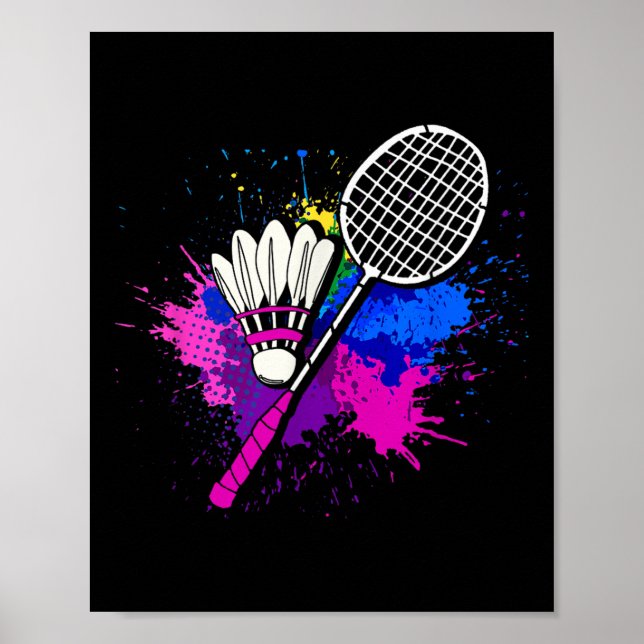 Färglöst skytteluppsättning _ Badminton Player Poster (Framsidan)