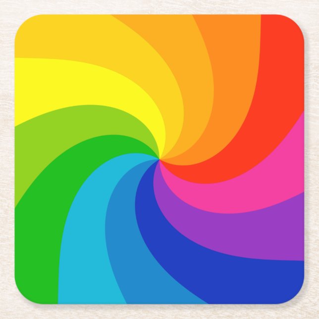 Färglöst snurrande Färg-hjul Underlägg Papper Kvadrat (Framsidan)