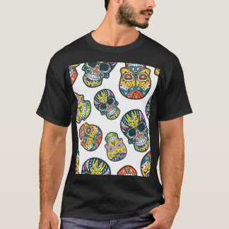 Färglöst sockerskalle: intrikat mönster. t shirt