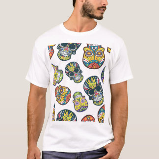 Färglöst sockerskalle: intrikat mönster. t shirt