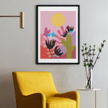 Färglöst sol-ökenmodern cactus deco-konstskrift