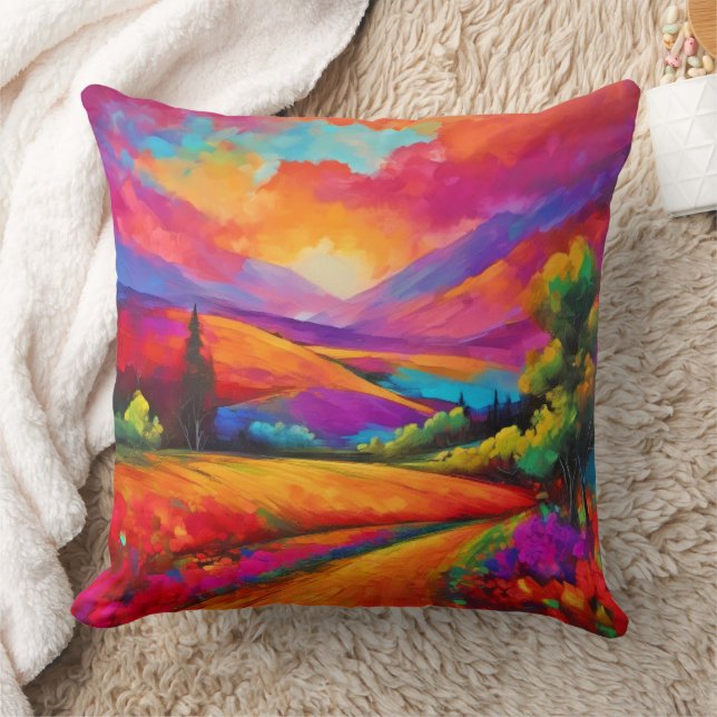 Färglöst solnedgång liggande liggande liggande mål kudde (Filt)