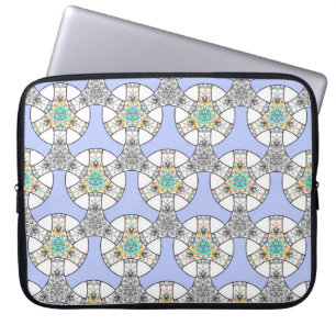 Färglöst, sömlös mosaiksammanflätande rand patte laptop fodral