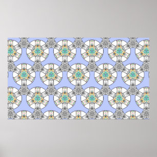 Färglöst, sömlös mosaiksammanflätande rand patte poster