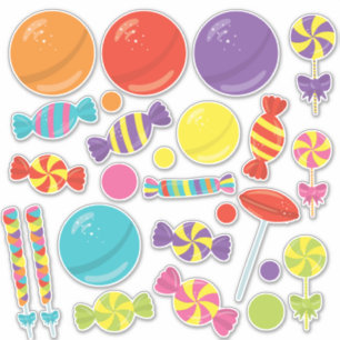 Färglöst sötad Roligt Candy Theme Klistermärken