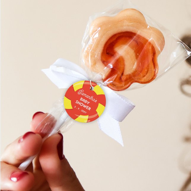 Färglöst sötad Roligt Kandy Theme Baby Shower Gåvor Etiketter (Candy Baby Shower Favor Tags)
